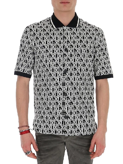 Shop Dolce & Gabbana Dg Print Polo Shirt In Multi