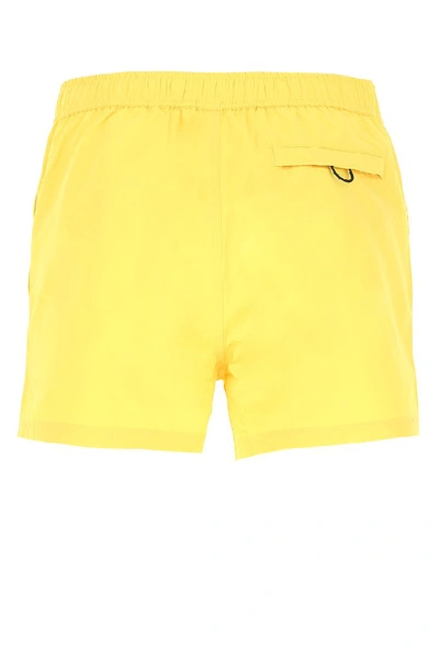 Shop Kenzo Logo Swim Shorts In Yellow