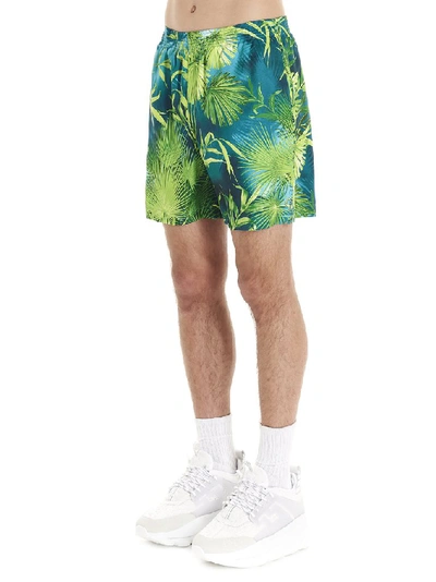 Shop Versace Jungle Print Swim Shorts In Multi