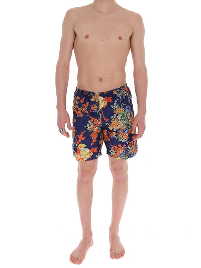 Shop Palm Angels Floral Print Swim Shorts In Multi