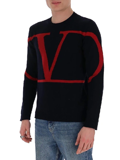 Shop Valentino Vlogo Sweater In Black