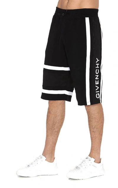Shop Givenchy Logo Track Shorts In Black