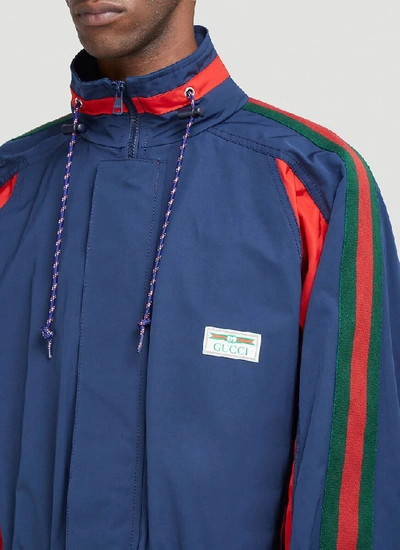Shop Gucci Web Track Jacket In Blue