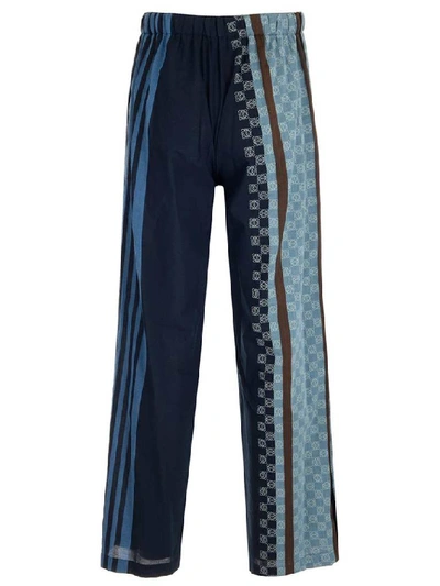 Shop Loewe Anagram Logo Patterend Trousers In Blue