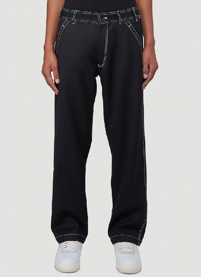 Shop Comme Des Garçons Shirt Contrasting Stitch Trousers In Black