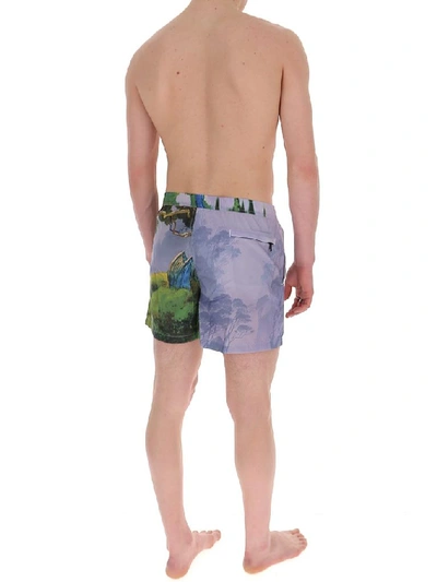 Shop Valentino Printed Swim Shorts In Multi