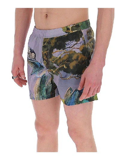 Shop Valentino Printed Swim Shorts In Multi