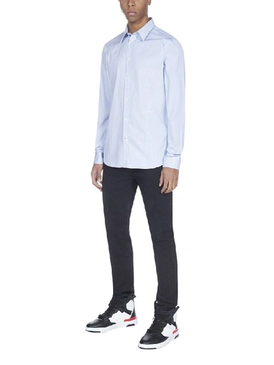 Shop Givenchy Striped Shirt In Blue