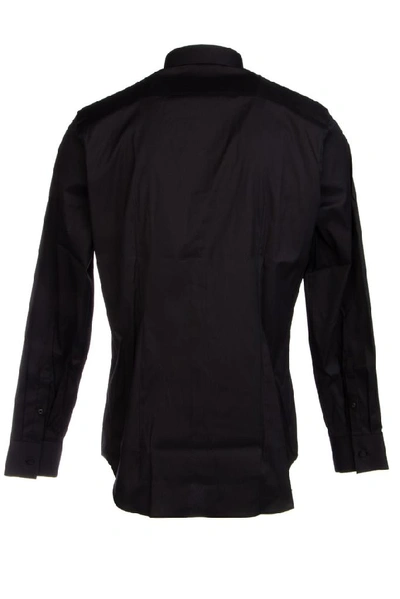 Shop Prada Logo Patch Shirt In Black