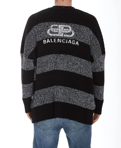 Shop Balenciaga Striped Cardigan In Multi