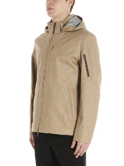 Shop Herno Zipped Hooded Jacket In Brown