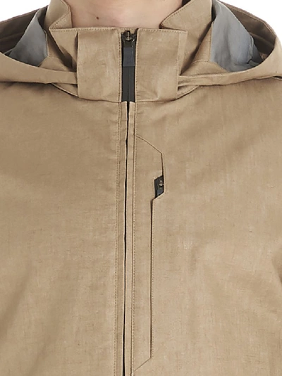 Shop Herno Zipped Hooded Jacket In Brown