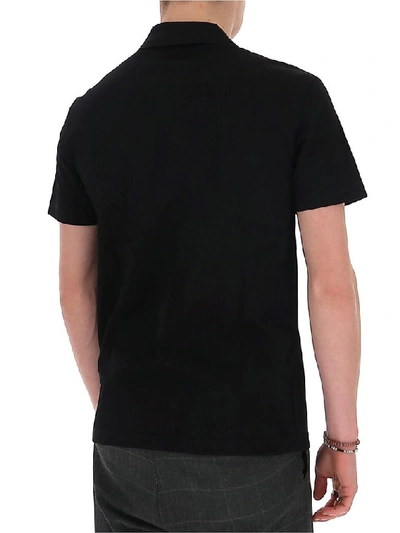 Shop Versace Logo Polo Shirt In Black