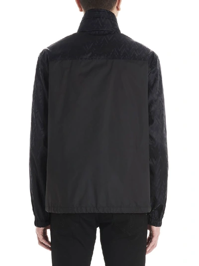 Shop Versace Logo Printed Jacket In Black