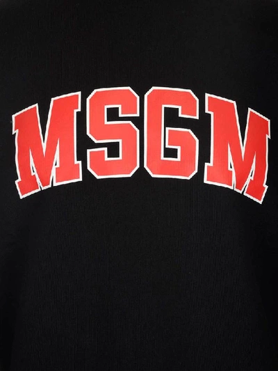 Shop Msgm College Logo Sweatshirt In Black