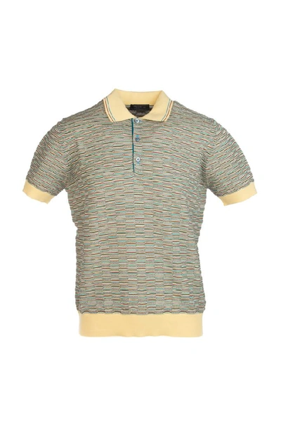 Shop Prada Patterned Polo Shirt In Vaniglia