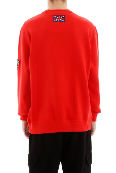 Shop Burberry Patch Detail Sweatshirt In Red