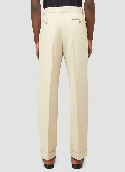 Shop Gucci Herringbone Wide Leg Pant In White