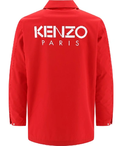 Shop Kenzo Logo Buttoned Jacket In Red