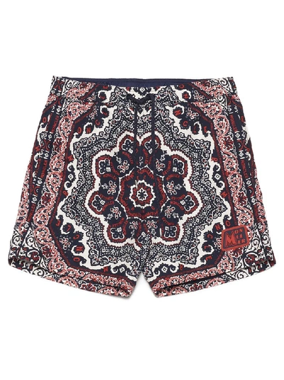 Shop Moncler Bandana Print Swim Shorts In Multi