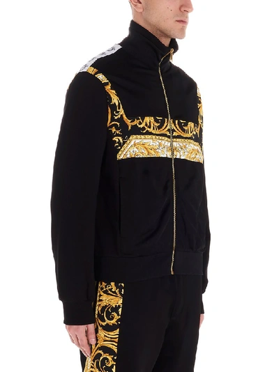 Shop Versace Logo Print Jacket In Black