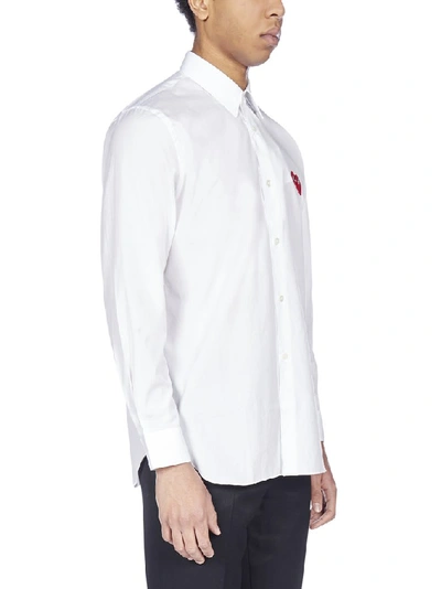 Shop Comme Des Garçons Play Heart Motif Shirt In White