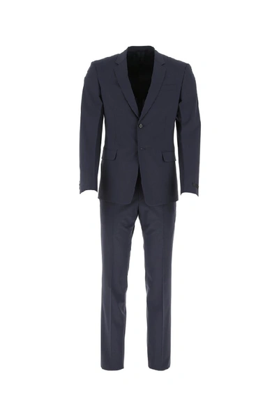 Shop Prada Single Breasted Two Piece Suit In Blue