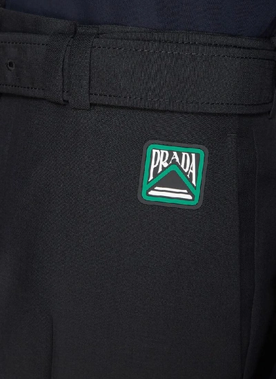 Shop Prada Straight Leg Trousers In Black