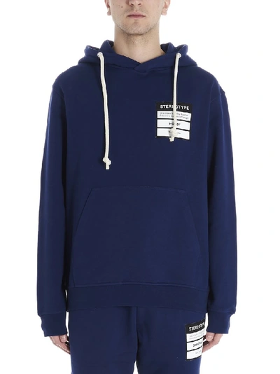 Shop Maison Margiela Logo Patch Hoodie In Blue