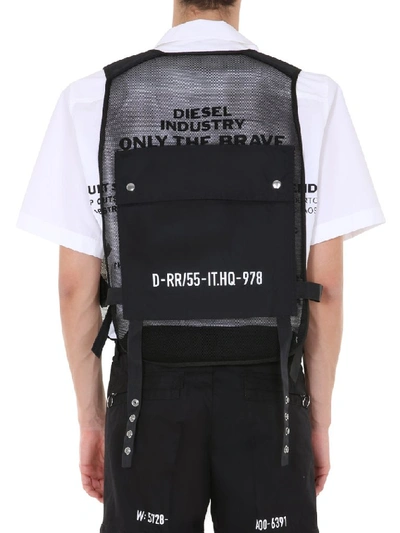 Shop Diesel Mesh Vest In Black