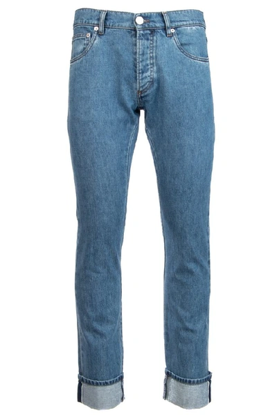 Shop Prada Cuffed Bootcut Jeans In Blue