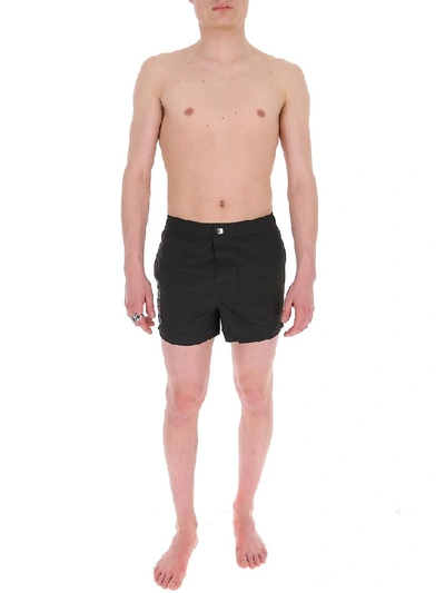 Shop Kenzo Logo Swim Shorts In Black