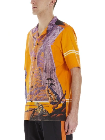Shop Valentino Printed Short-sleeve Shirt In Orange