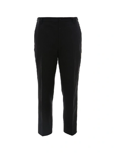 Shop Gucci Side Stripe Cropped Pants In Black