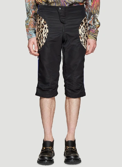 Shop Martine Rose Animal Print Detail Shorts In Black