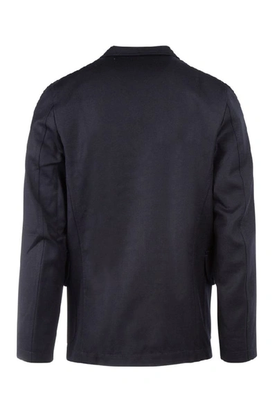 Shop Comme Des Garçons Shirt Buttoned Blazer In Blue