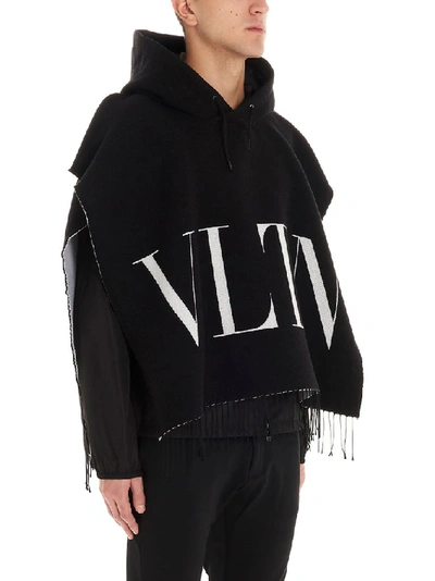 Shop Valentino Vltn Poncho In Black