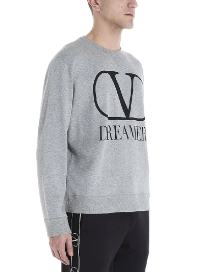 Shop Valentino Logo Dreamers Sweatshirt In Grey