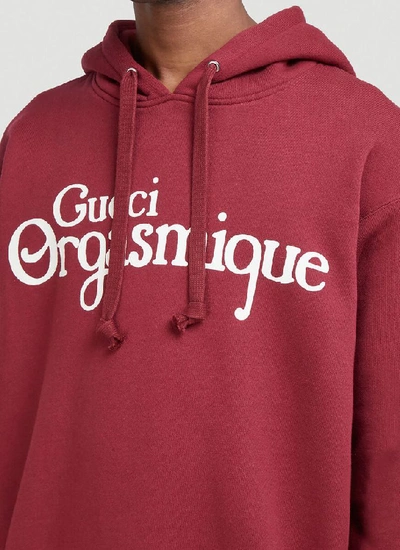 Shop Gucci Orgasmique Hooded Sweatshirt In Red
