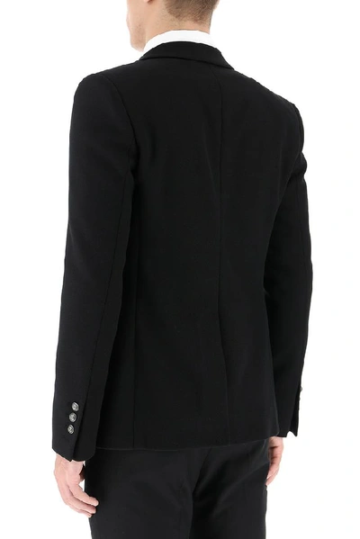 Shop Balmain Jersey Blazer In Black