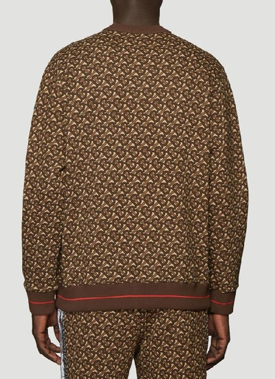 Shop Burberry Monogram Print Sweatshirt In Brown