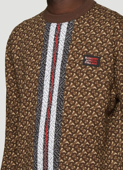 Shop Burberry Monogram Print Sweatshirt In Brown