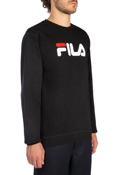 Shop Fila Logo Sweatshirt In Black