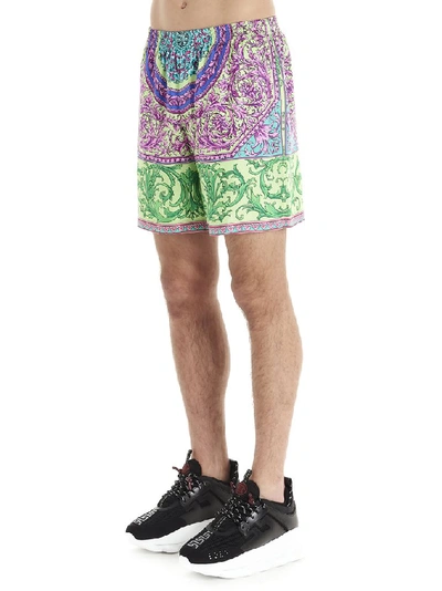 Shop Versace Heritage Shorts In Multi