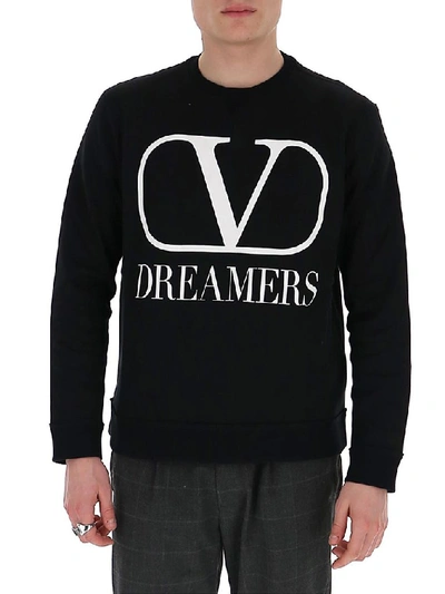 Shop Valentino Vlogo Dreamers Sweatshirt In Black