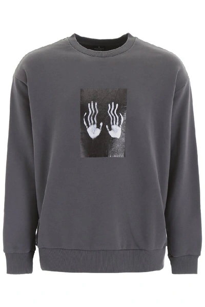 Shop Marcelo Burlon County Of Milan Hands Printed Sweatshirt In Grey