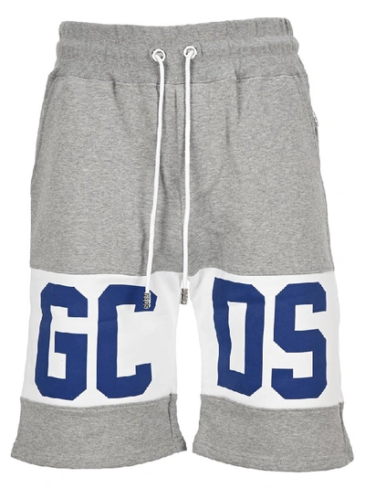 Shop Gcds Logo Panel Track Shorts In Grey