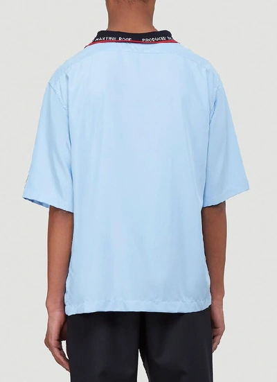 Shop Martine Rose Ribbed Collar Shirt In Blue