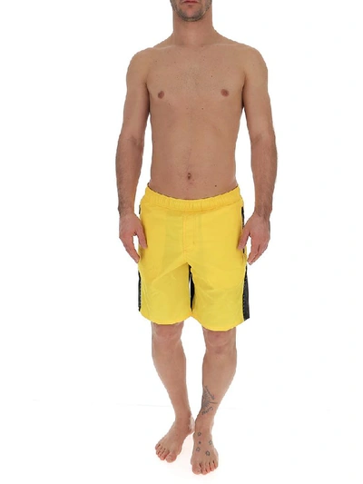Shop Givenchy Two Tone Swim Shorts In Yellow