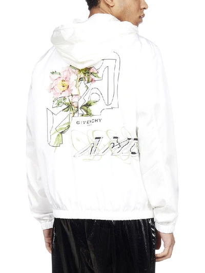 Shop Givenchy Floral Print Windbreaker Jacket In White